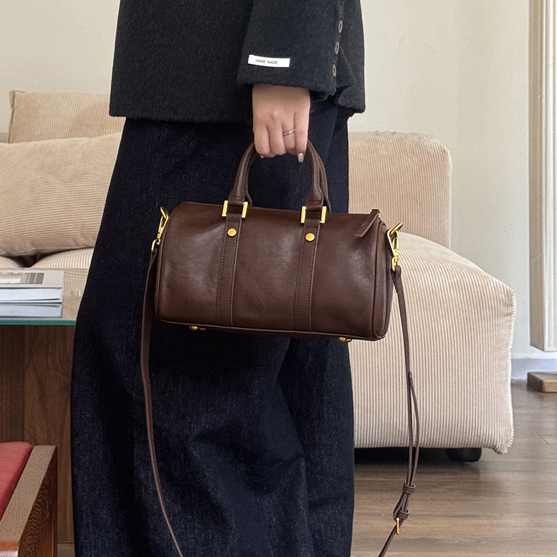 Retro Portable Cowhide Crossbody Bag